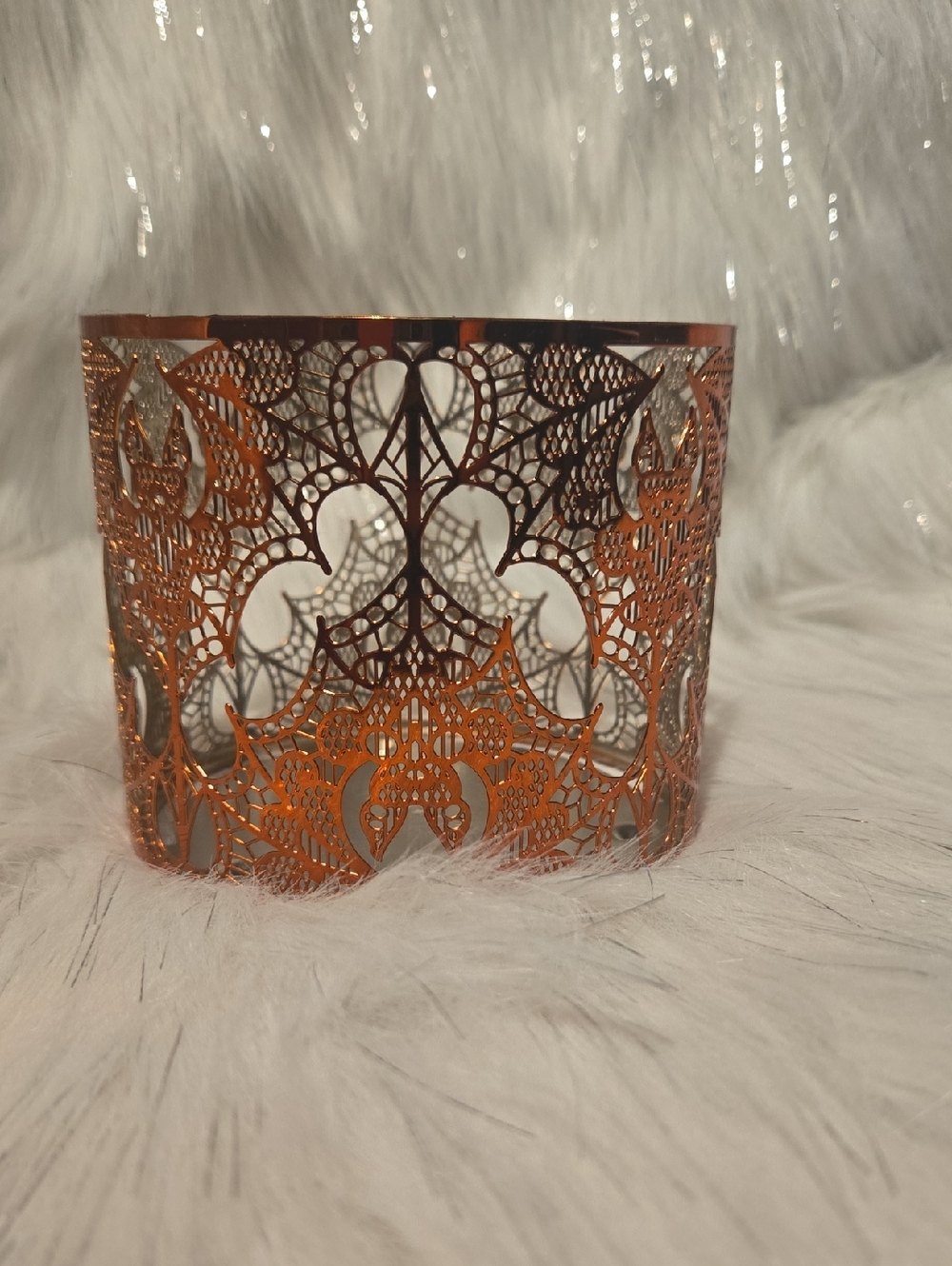 Bath & Body Works Lacey Bats Filigree Candle Sleeve